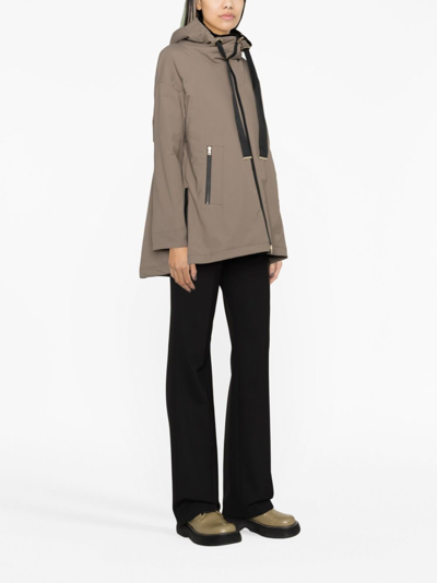 Herno Delon Zip-up Parka Coat In Grey