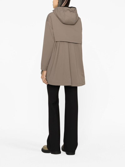 Herno Delon Zip-up Parka Coat In Grey