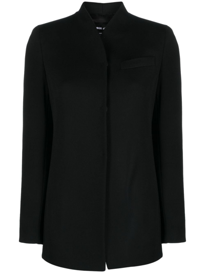 Shop Giorgio Armani Single-breasted Blazer In Black