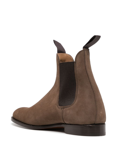 Shop Tricker's Elasticated-panels Suede Ankle Boots In Brown
