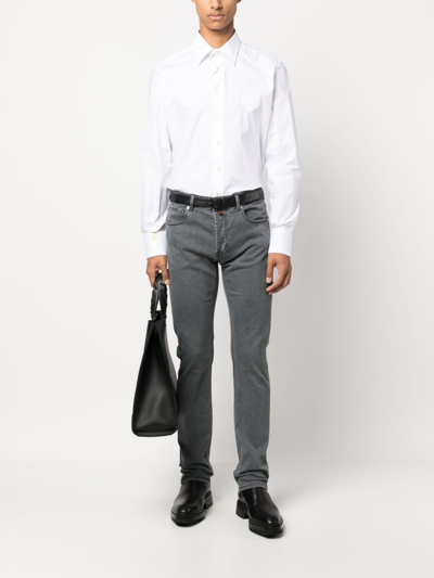 Shop Billionaire Mid-rise Straight-leg Jeans In Grey