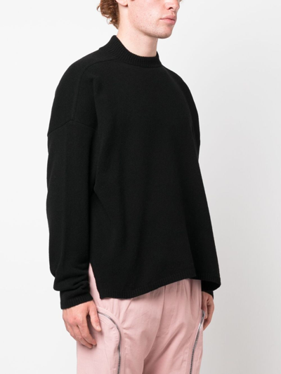 Rick Owens Black Porterville Alpaca Knit Sweater In Black