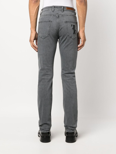 Shop Billionaire Mid-rise Straight-leg Jeans In Grey