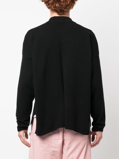 Rick Owens Black Porterville Alpaca Knit Sweater In Black