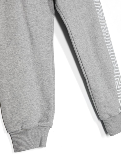 Shop Versace Medusa Head Cotton Track Pants In Grey