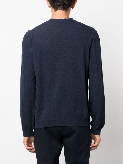 Shop Woolrich Fine-knit Sweatshirt In Blue