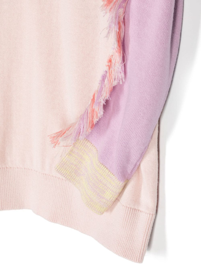 Shop Stella Mccartney Unicorn-print Frayed-edge Sweatshirt In Pink