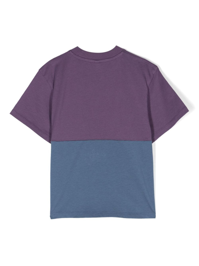 Shop Stella Mccartney Illustration-motif Cotton T-shirt In Purple