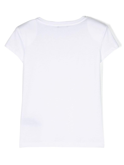 Shop Balmain Logo-embellished Cotton T-shirt In White