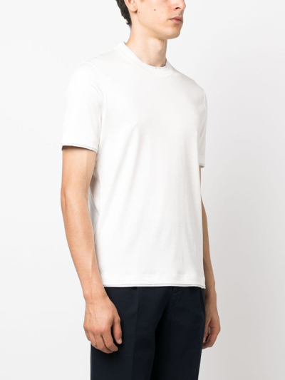Shop Brunello Cucinelli Short-sleeve Cotton T-shirt In White