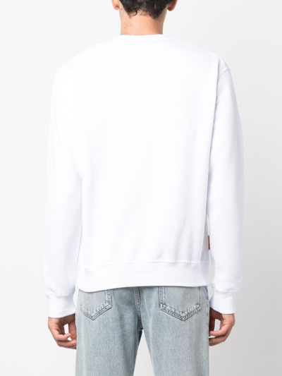 Shop Dsquared2 Logo-print Cotton Sweatshirt In White