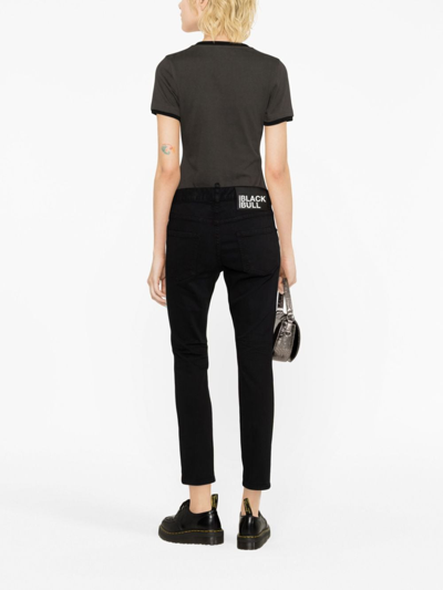 Shop Dsquared2 Low-rise Cropped Skinny Jeans In Black