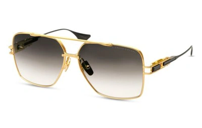 Pre-owned Dita Grand Emperik Dts159-a-01 Yellow Gold Black Grey Lens Sunglasses Authentic In Gray