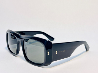 Pre-owned Gucci Authentic 1080 Black Chunky Retro Rivet Unisex Sunglass Gg1080s 001 Unisex In Yellow