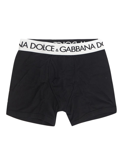 Shop Dolce & Gabbana Cotton Jersey Boxers In Black