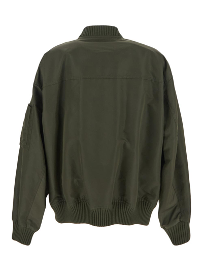 Dsquared2 Oversized Fit Game Service Nylon Bomber Jacket In Green