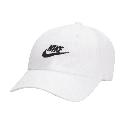 Shop Nike Unisex Club Unstructured Futura Wash Cap In White