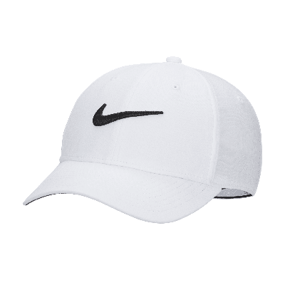 Shop Nike Unisex Dri-fit Club Structured Swoosh Cap In White