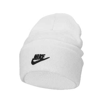 Shop Nike Unisex Peak Tall Cuff Futura Beanie In White