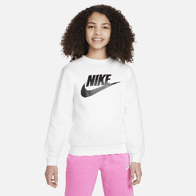 Shop Nike Sportswear Club Fleece Big Kids' Sweatshirt In White