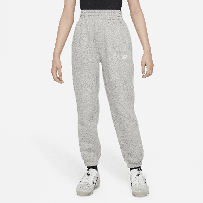 Shop Nike Sportswear Club Fleece Big Kids' (girls') Loose Pants In Grey