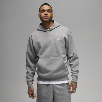 Shop Jordan Men's  Brooklyn Fleece Printed Pullover Hoodie In Grey