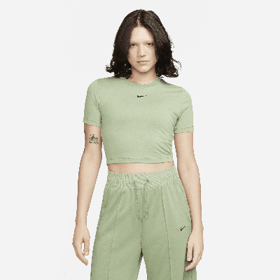 Shop Nike Women's  Sportswear Essential Slim Cropped T-shirt In Green