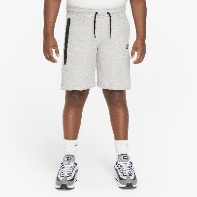 Shop Nike Sportswear Tech Fleece Big Kids' (boys') Shorts (extended Size) In Grey