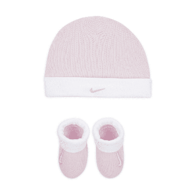 Shop Nike Baby (0-6m) Hat And Booties Set In Pink