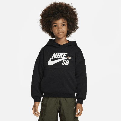 Shop Nike Sb Icon Fleece Hoodie Little Kids' Hoodie In Black