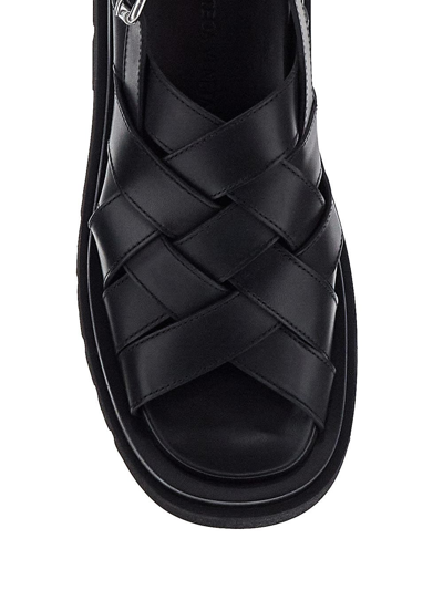 Shop Bottega Veneta Lug Strap Sandals In Black