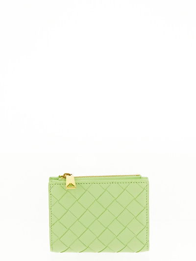 Shop Bottega Veneta Small Intrecciato Bi-fold Zip Wallet