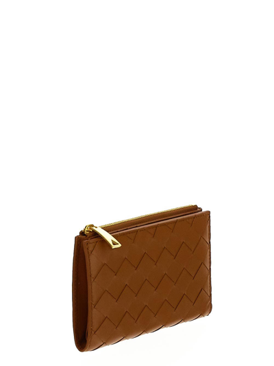 Shop Bottega Veneta Medium Intrecciato Bi-fold Zip Wallet