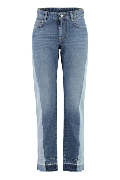 Shop Stella Mccartney Mid Rise Straight Leg Jeans In Blue