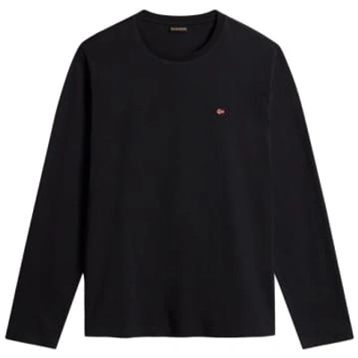 Shop Napapijri Salis Long Sleeve T-shirt In Black
