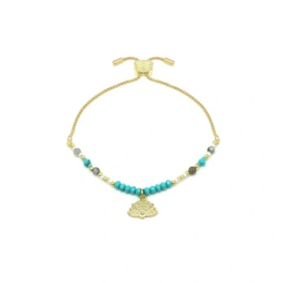 Shop Boho Betty Lutea Turquoise Bracelet In Blue