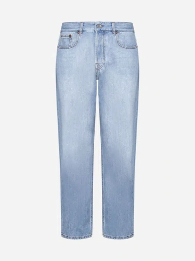 Shop Valentino Straight Leg Jeans In Light Blue