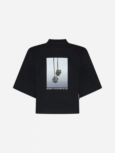 Shop Palm Angels Mirage Print Cotton T-shirt In Black