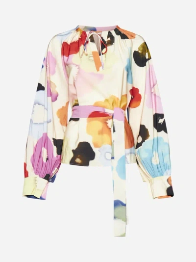 Shop Stine Goya Vianna Print Ecovero Blouse In Multicolor