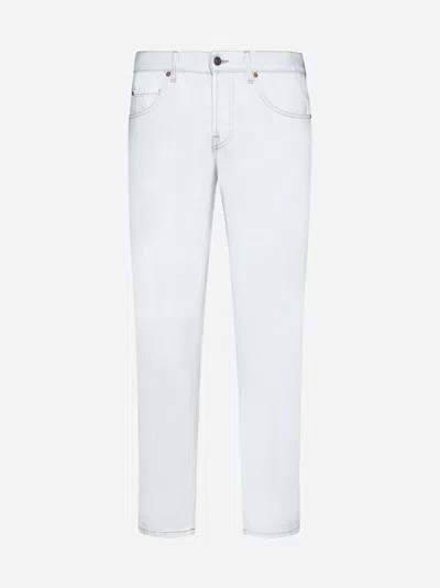 Shop Gucci Tapered Leg Jeans In Light Blue