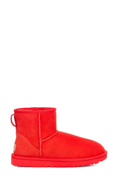Shop Ugg Classic Mini Ii Genuine Shearling Lined Boot In Cherry Pie