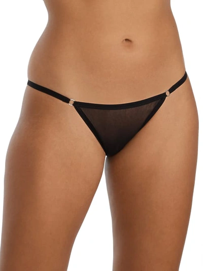 Shop On Gossamer Mesh String Bikini In Black