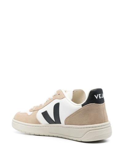 Shop Veja Logo-patch Panelled Sneakers In White