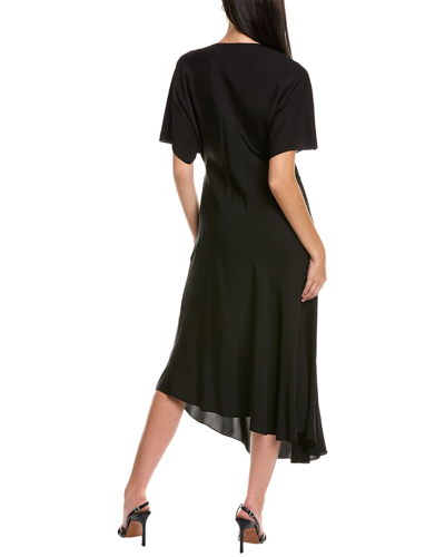 Shop Theory Modern Silk Midi Dress In Black