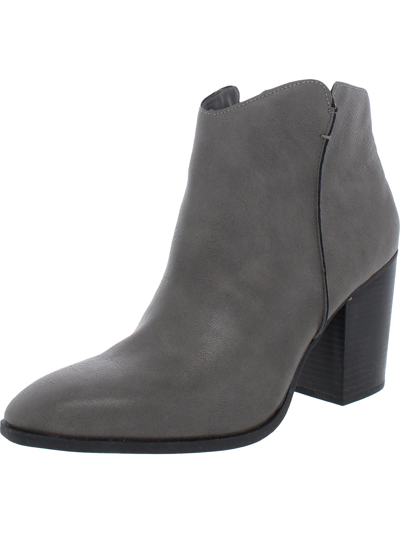 Shop Sun + Stone Graceyy Womens Faux Leather Ankle Ankle Boots In Grey