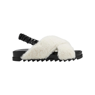 Shop Marc Fisher Javin Womens Faux Fur Flat Slingback Sandals In Multi