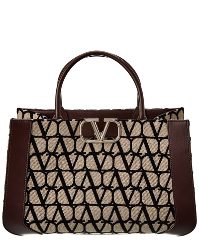 V Logo Signature Medium Toile Iconographe Tote Bag in Brown - Valentino  Garavani