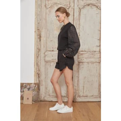 Shop Jovonna Quiff Broderie Anglaise Shorts In Black