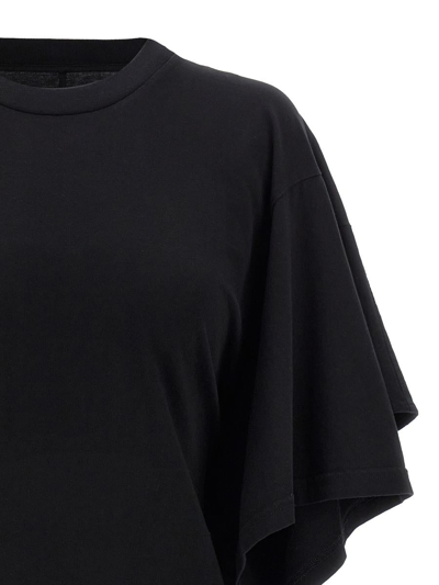 Shop Mm6 Maison Margiela Asymmetric Oversized T-shirt In Black