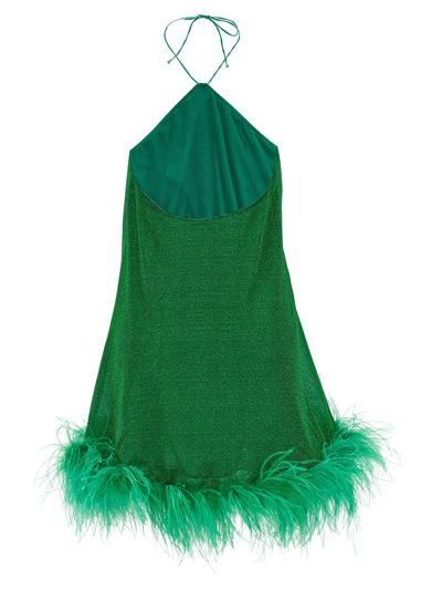 Shop Oseree Oséree 'lumiere Plumage' Dress In Green